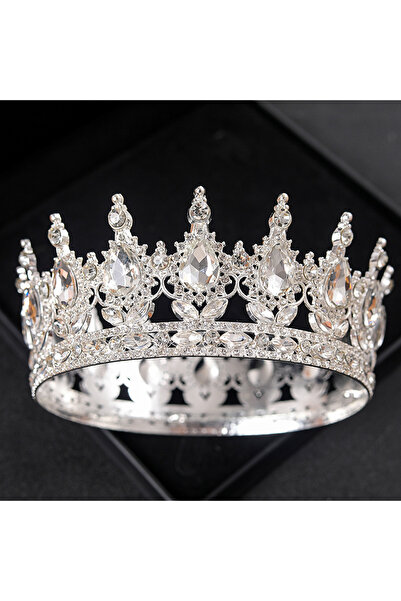 Choice Silver Baroque Crystal Tiaras And Crowns Rhinestone Prom Diadem Headba...