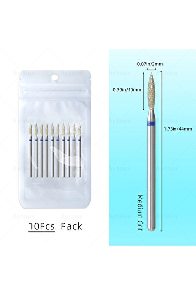 Choice35 H210-M(D) HYTOOS 10Pcs/Pack Diamond Nail Drill Bits Pro Russian Cuti...
