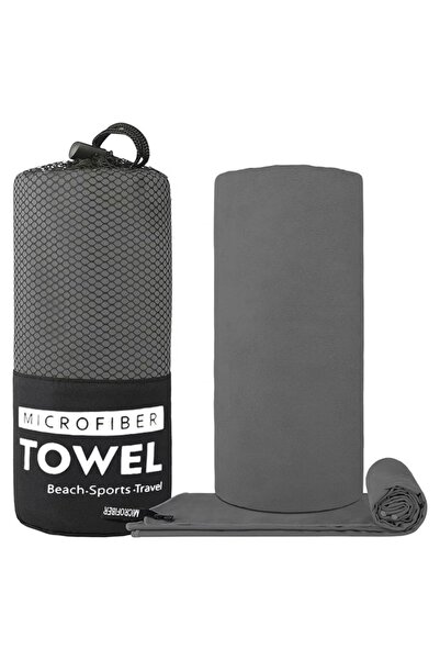 Choice12 40x80cm Dark Grey Soft Solid Color Microfiber Towels Quick-Drying Fi...