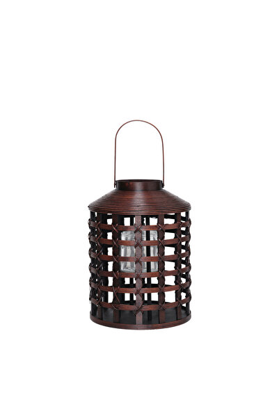 Yargıcı Bambu Cam Fener(31x40 Cm)