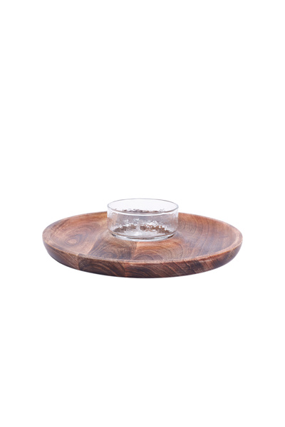 Yargıcı Mango Ağacı Cam Kaseli Servis Tabağı(20x7 Cm)