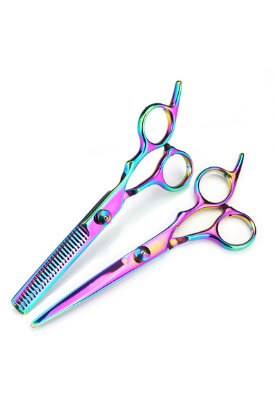 Choice1 PS0001 Cai-2 in 1 Hair Scissors 6" Japan Stainless Purple Hair Cuttin...