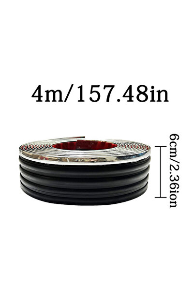 Choice Silver 4m Car Side Skirt Door Anti-collision Strip Universal Decorativ...