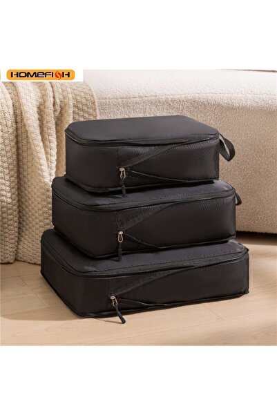 Choice1 3pcs-Black HOMEFISH 3Pcs/Set Travel Compressible Packing Multifunctio...