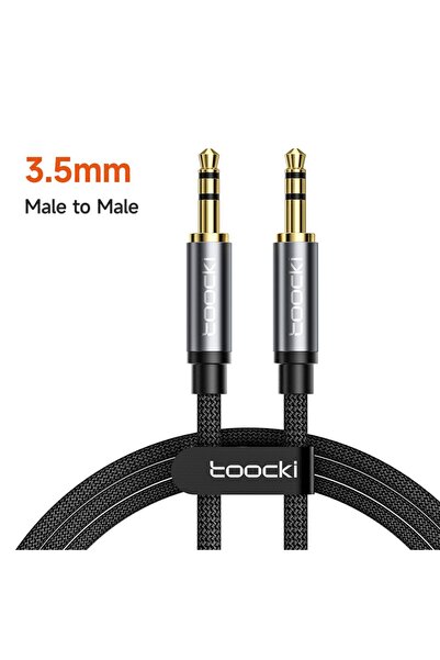 Toocki 2m Grey AUX Cable Speaker Cable 3.5mm Jack Male to Male Audio Cable Fo...