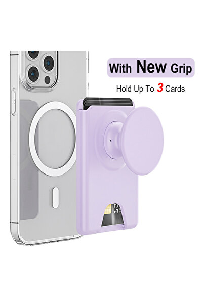 Choice Purple Grippopso Universal Magnetic Wallet With Expanding Phone Grip,P...