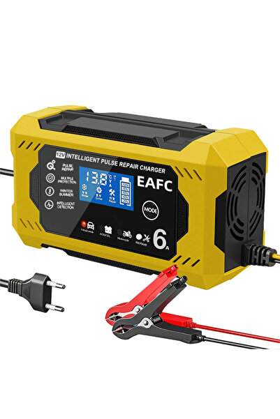 Choice yellow 101187-Yellow Car Battery Charger 6A 12V Car and Motorcycle Bat...