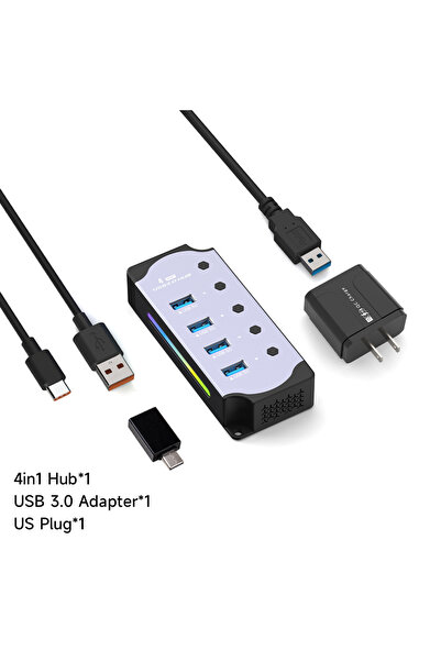 Choice 4 in 1 US 10 in 1 Powered USB HUB USB 3.0 Interface Individual Switch ...