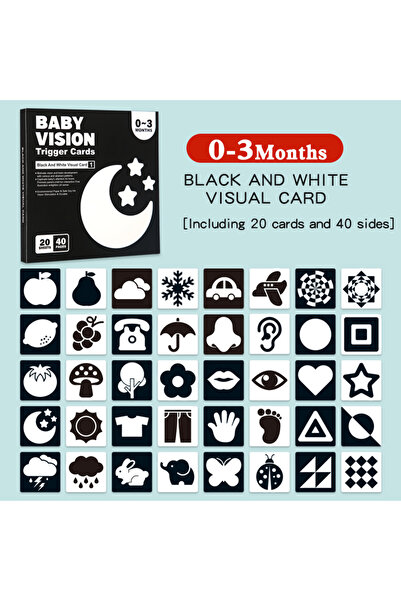 Choice9 NB126C10-0-3 months Baby Visual Stimulation Cards Montessori High Con...