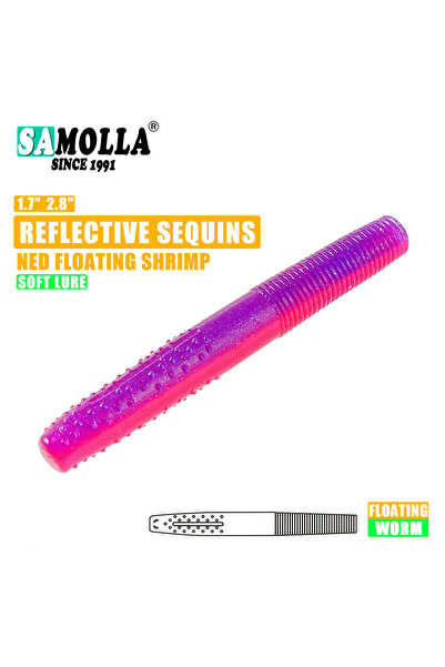 Choice 7CM 10PCS D SAMOLLA Floating Worms Bass Fishing Lure Soft Plastic Arti...