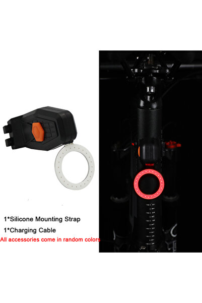 Choice Ring Shape Bicycle Rear Light Creative Taillights Type-C Rechargeable ...