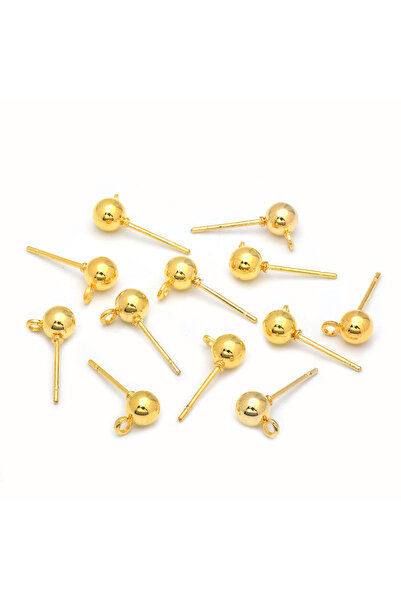 Choice 3mm 50Pcs Gold 50Pcs Gold Ball Post Earring Studs 3mm 4mm 5mm Ear Pins...