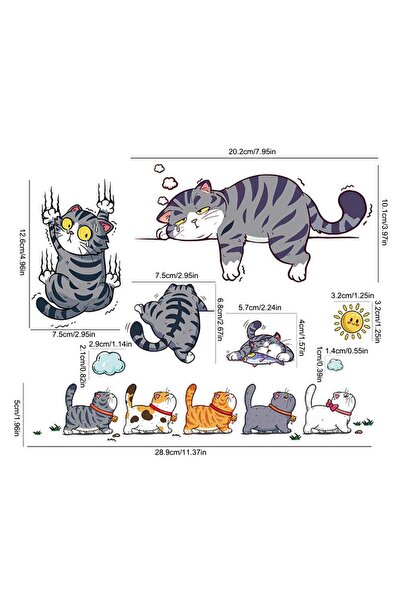 Choice GRAY Cat Scratch Car Decal Funny Cat Sticker Cute Bumper Decal Self-Ad...