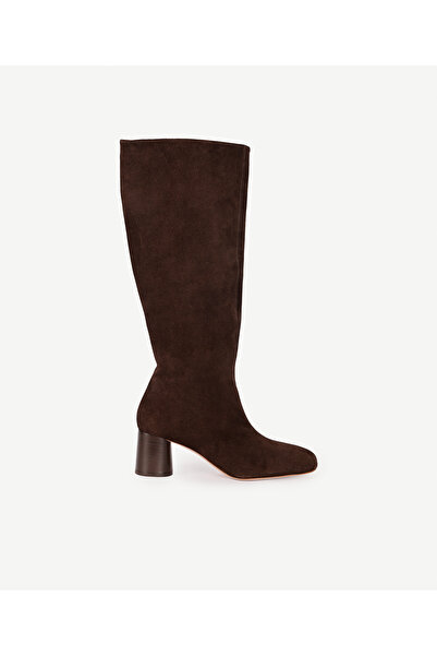 Yargıcı Leather Boots with Cylinder Heel Detail