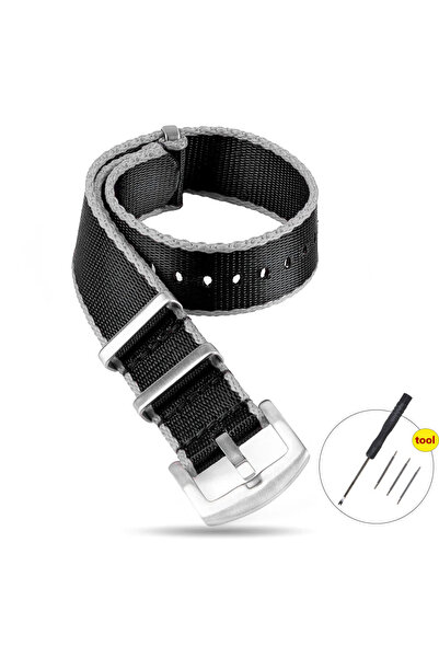 Choice 20mm Black Gray High Density Nylon Strap for Seamaster 007 20mm 22mm S...
