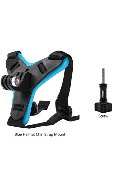 Choice18 حامل ذقن خوذة الدراجة النارية باللون الأزرق مع برغي لكاميرات GoPro H...