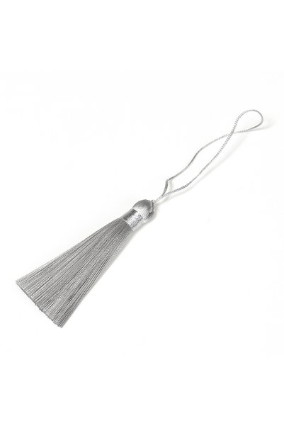 Choice 10PCS Gray 10pcs Polyester Silk Tassel Brush 8cm Satin Tassel for Jewe...