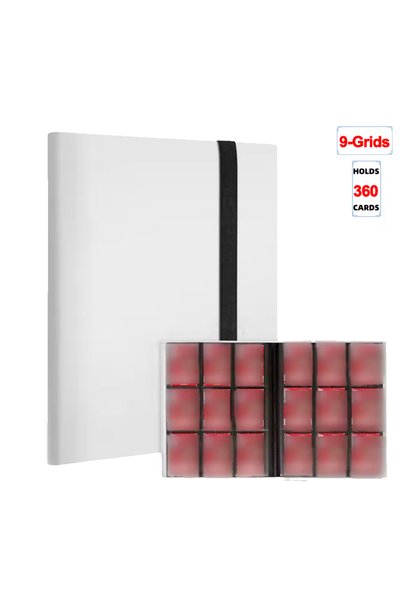 Choice3 حافظة بطاقات بيضاء بـ 9 شبكات، حامل بطاقات تجارية 160/360/480، غلاف ب...