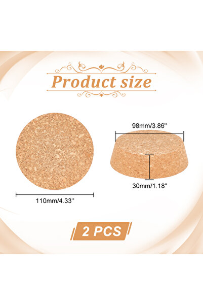 choice2 AECH-23840 2Pcs Large Cork Lids for Jars Cork Bottle Stoppers Tapered...