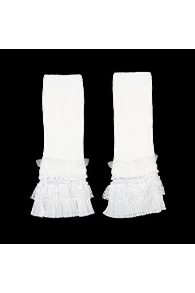 Choice White Women Long Elastic Arm Lace Sleeve Cover Knitting Wrist Cuffs Wi...