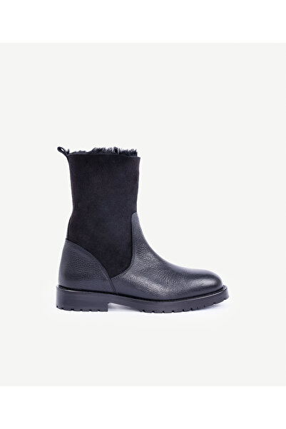 Yargıcı İçi Kürklü Deri Uzun Bot