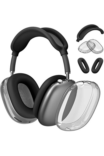Choice black 3 in 1 Clear Soft TPU Silicone Skin Protector Ear Cups Case for ...