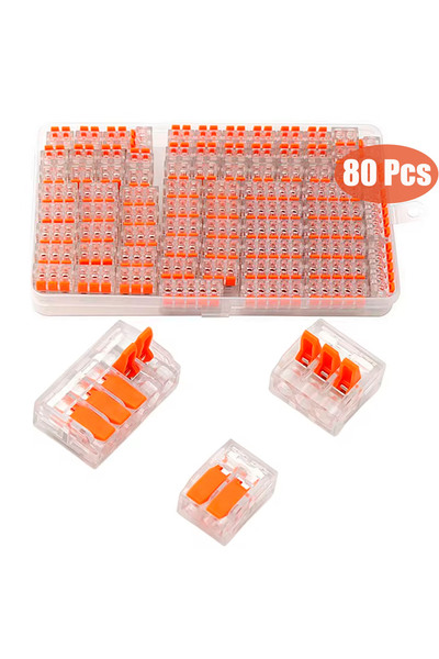 choice2 80PCS 20/80/90pcs Electrical Lever Wire Connectors 2 Port 3 Port 5 Po...
