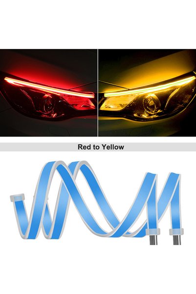 Choice6 شريط إضاءة LED مرن مقاوم للماء، بطول 45 سم، يتحول من الأحمر إلى الأصف...