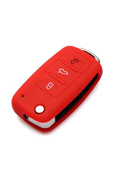 Choice1 Red Silicone Car Key Cover Case for Volkswagen VW Polo Passat B5 Golf...