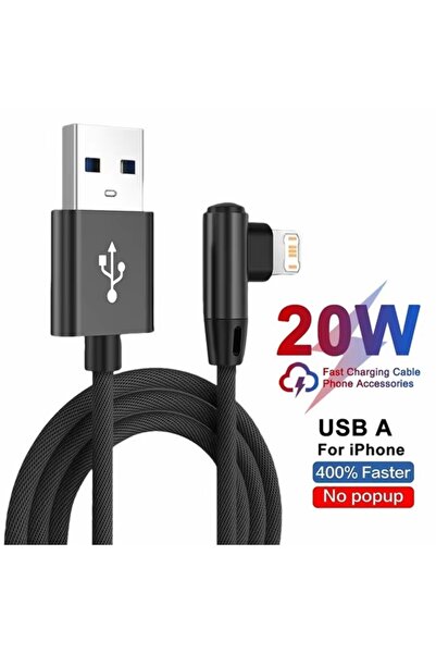Choice9 0.25m black Right Angle Fast Charging USB Cable For iPhone 11 12 13 P...