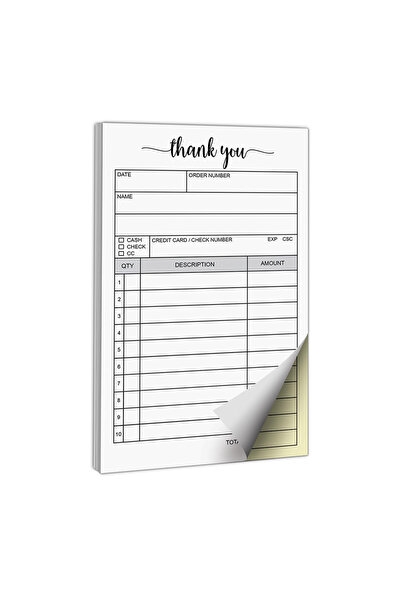 Choice1 1pcs Bview Art 2-Part Carbonless Receipt Book - Duplicate Sales Order...