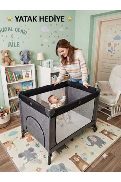 Mocca Style Anne Yanı Park Yatak Sallanır Oyun Parkı Bebek Beşik ,Yatak Hediyeli 75 x 110