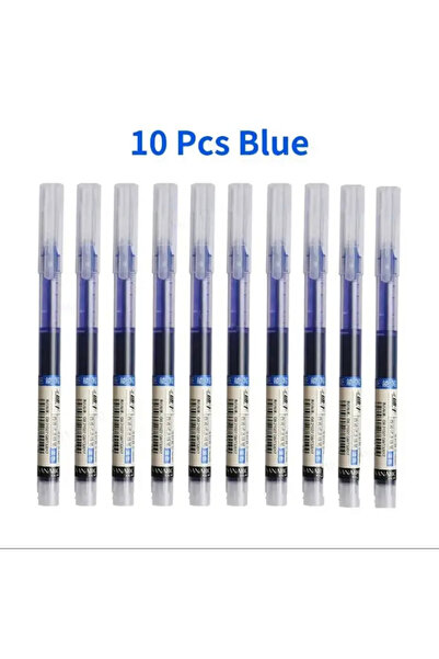 Choice 10pcs blue 10Pcs/set High Quality Needle Type Gel Pens Straight Liquid...