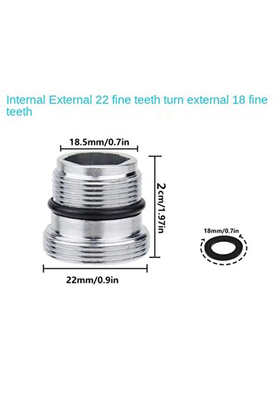 Choice7 10 Kitchen Faucet Adapter Set 18/20/22/24mm To 22mm With Washer Metal...