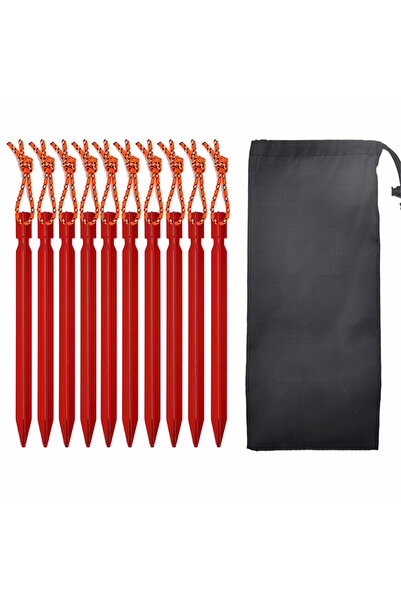 Choice Red 1 Set Aluminum Alloy Tent Pegs Nails Stakes Ropes Camping Hiking T...
