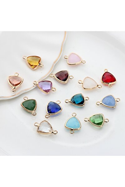 Choice Mixture colour Crystal Glass Charms Copper Double Hole Connectors Glas...