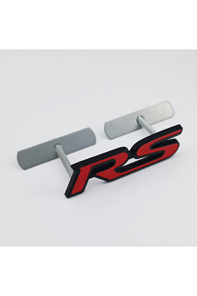 Choice9 Grill Red Black 3D Metal Logo RS Emblem Letters Car Front Grille Badg...