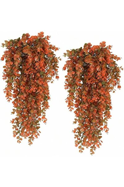 Choice 1PC Orange coffee Artificial Hanging Plants Faux Eucalyptus Leaf Green...
