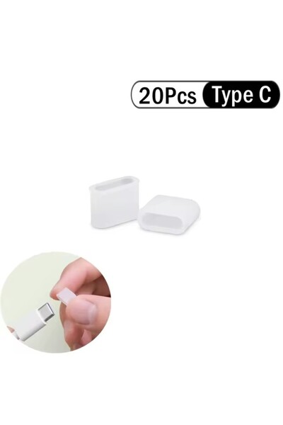 Choice 20Pcs for Type C Type-C Charging Port Transparent Dust Plug With Rope ...