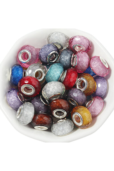 Choice Mix Color 20pcs/lot Resin Faceted Beads 14mm Color Large Hole Spacer B...