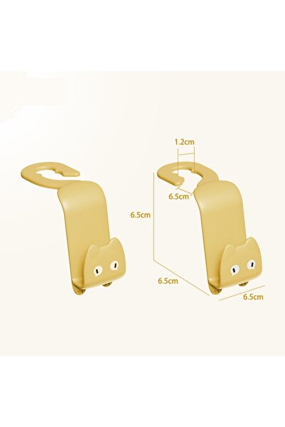 Choice1 yellow 2Pcs Cartoon Car Hook Creative Car Seat Hanger Hook Organizer ...