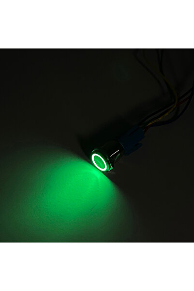 Choice Latching 12-24V Ring Lamp Green 16mm Metal Push Button Switch Ring Lam...