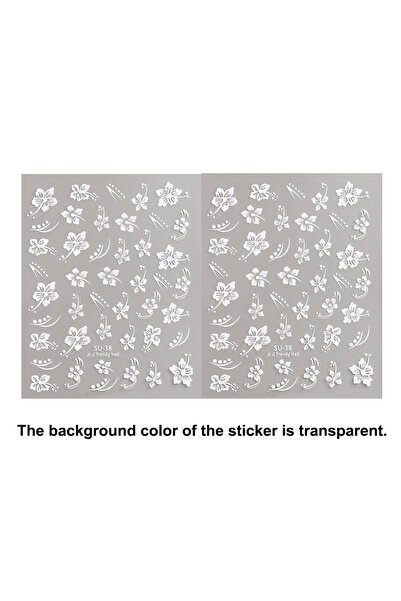 Choice5 Ivory Hibiscus Flower Nail Stickers, Self-Adhesive Nail Decorations, ...