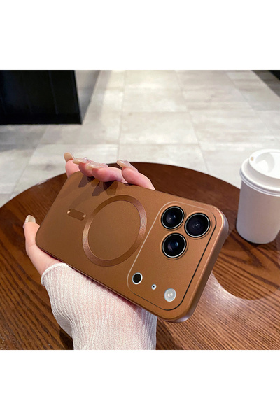 Choice1 iPhone17 Pro Brown Metallic Paint Silicone Soft Phone Case for IPhone...
