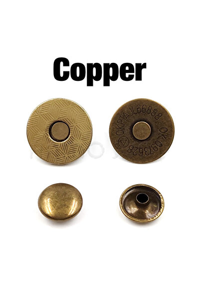 Choice12 14mm Copper 10Sets 14/18mm Metal Double Rivet Magnetic Buttons Snap ...