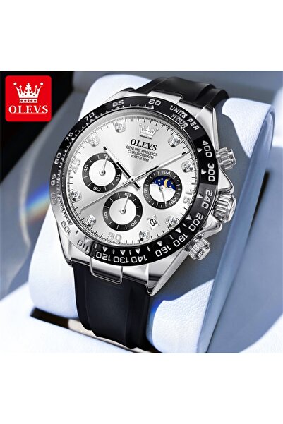 Choice1 Yes Silver White OLEVS 2875 Men Watch Original Fashion Brand Quartz W...