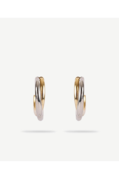 Yargıcı Gold and Silver Colored Hoop Earrings