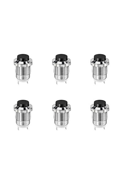 Choice Black 6 PCS 6PCS 12mm Metal Push Button Switch High Head Momentary 1NO...