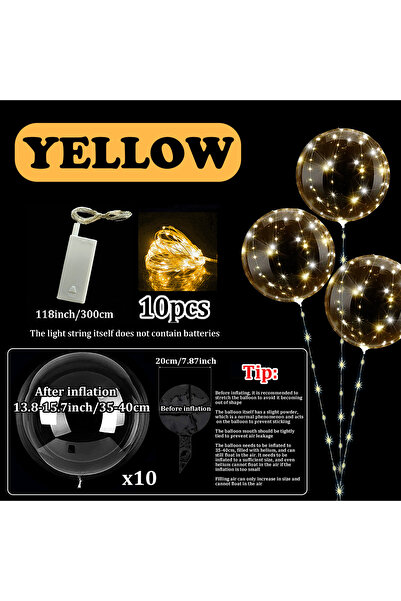 Choice Other yellow 10pcs 10pcs LED Bobo Balloon (without battery) for weddin...