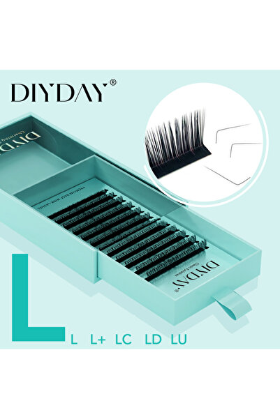 Choice رموش صناعية على شكل L من DIYDAY، 8-15 مزيج، 0.07 مم، تجعيدات LU LC LD ...